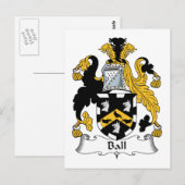 Carte Postale Ball Family Crest (Devant / Derrière)