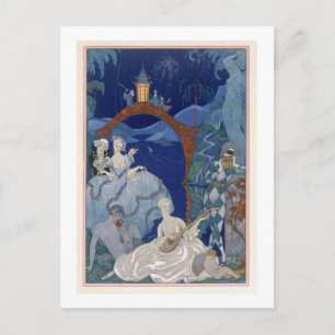 Carte Postale Ball Under the Blue Moon, illustration pour 'Fetes