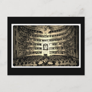 Carte Postale Balle antique Scala Milan photo en noir et blanc