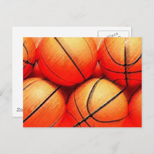 Carte Postale Balle de basket (Devant / Derrière)