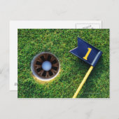 Carte Postale balle de golf dans le trou (Devant / Derrière)