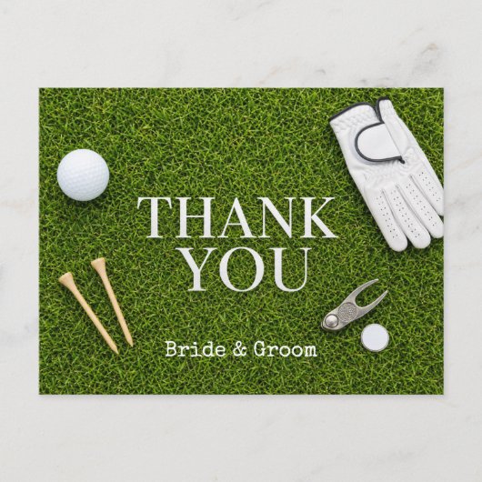 Carte Postale Balle de golf sur gazon vert (Devant)