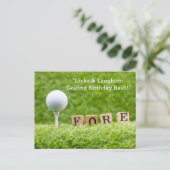 Carte Postale Balle de golf sur gazon vert pour un message d'ann (Debout devant)