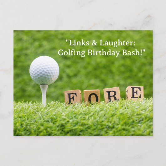 Carte Postale Balle de golf sur gazon vert pour un message d'ann (Devant)