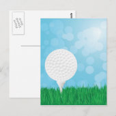 Carte Postale balle de golf sur l'herbe (Devant / Derrière)