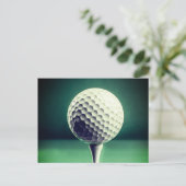 Carte Postale Balle de golf sur tee (Debout devant)