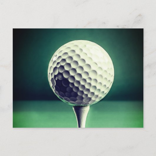Carte Postale Balle de golf sur tee (Devant)