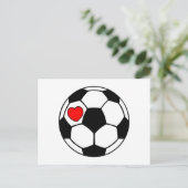Carte Postale Balle de soccer (Coeur rouge) (Debout devant)