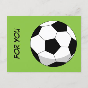 Carte Postale Balle de soccer en dessin Ajouter votre nom ou v