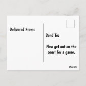 Carte Postale Balle de tennis avec chapeau d'anniversaire joyeux (Dos)