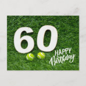 Carte Postale Balle de tennis avec Joyeux 60e Anniversaire  (Devant)