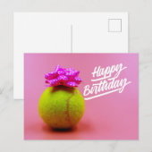Carte Postale Balle de tennis avec le mot joyeux anniversaire su (Devant / Derrière)