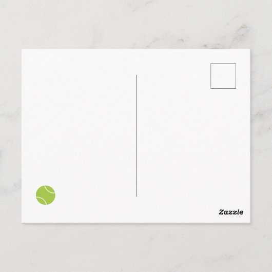 Carte Postale Balle de Tennis Vert moderne rayé Anniversaire (Dos)