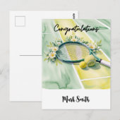 Carte Postale Balle et fleurs de félicitations sur le thème du t (Devant / Derrière)