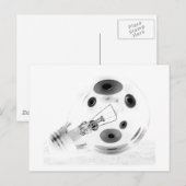 CARTE POSTALE BALLE LUMINEUSE GRAVE B&W NÉGATIF (Devant / Derrière)