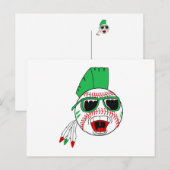 Carte Postale Balle mohawk verte (Devant / Derrière)