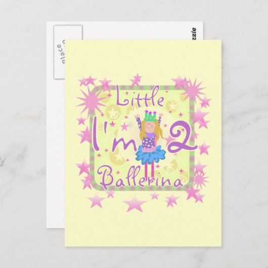 Carte Postale Ballerina 2e Anniversaire Tshirts et cadeaux (Devant / Derrière)