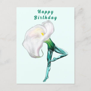 Carte Postale Ballerina Calla Lily Ballet Danseuse Anniversaire