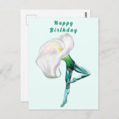 Carte Postale Ballerina Calla Lily Ballet Danseuse Anniversaire (Devant / Derrière)