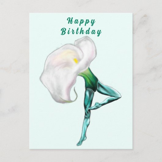 Carte Postale Ballerina Calla Lily Ballet Danseuse Anniversaire (Devant)