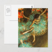 Carte Postale Ballerina Dance Green Dancer Edger Degas Peinture (Devant / Derrière)