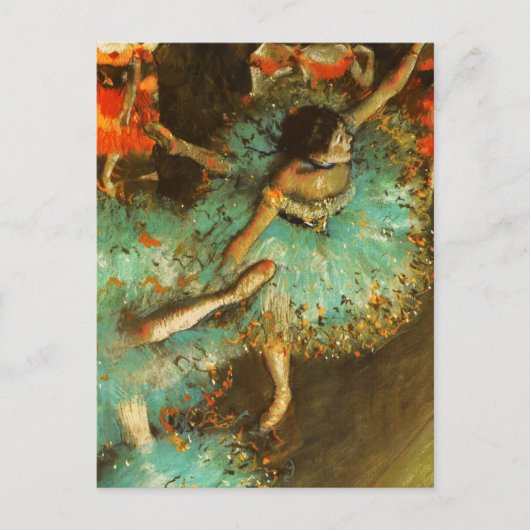 Carte Postale Ballerina Dance Green Dancer Edger Degas Peinture (Devant)