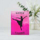 Carte Postale Ballerina Dance Pink Ombre Sparkle (Debout devant)