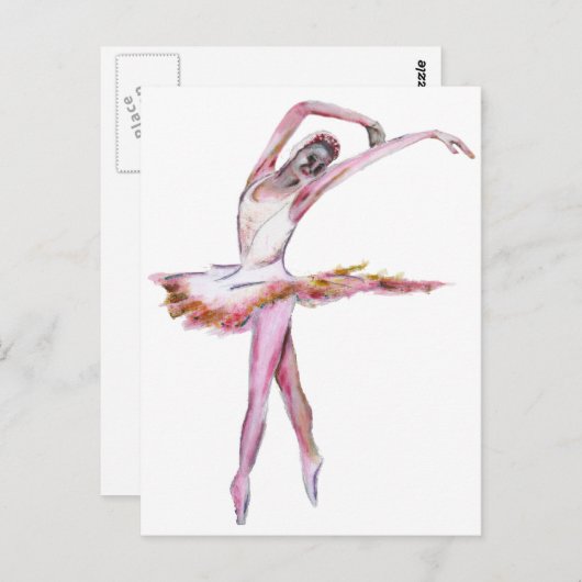 Carte Postale Ballerina, danse de ballet cadeaux, cartes, t-shir (Devant / Derrière)