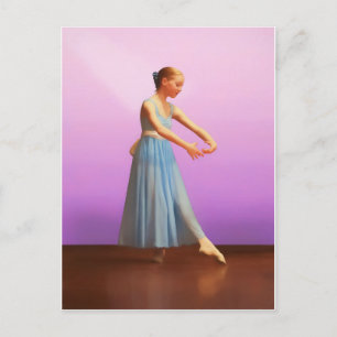 Carte Postale Ballerina en bleu