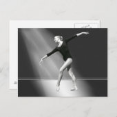 Carte Postale Ballerina en noir et blanc (Devant / Derrière)