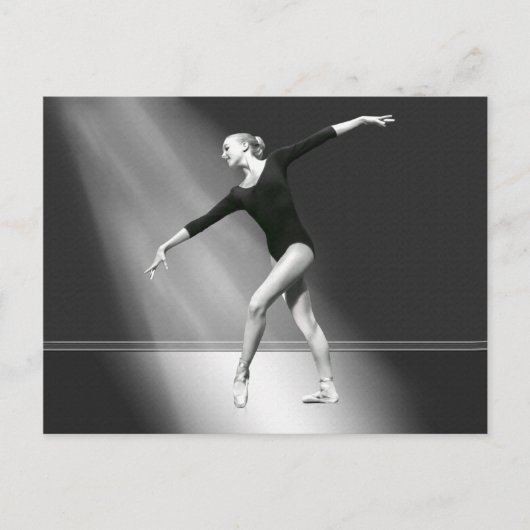 Carte Postale Ballerina en noir et blanc (Devant)