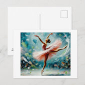Carte Postale Ballerina en rose, (Devant / Derrière)