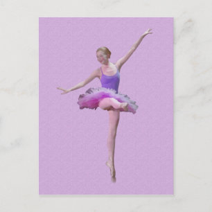 Carte postale Ballerina en rose et violet
