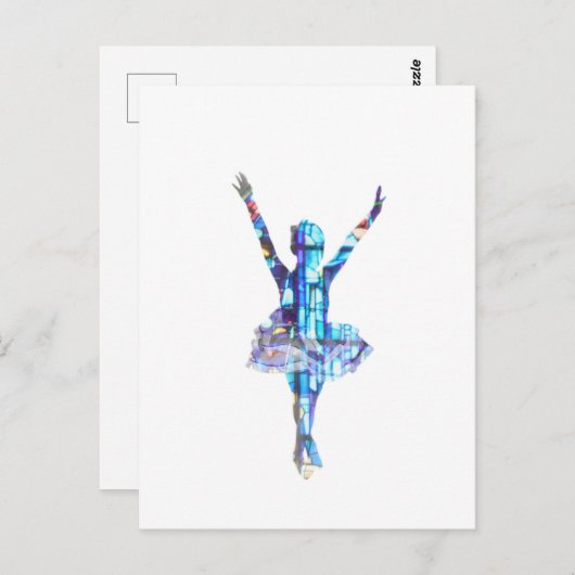 Carte Postale Ballerina en verre tendu (Devant / Derrière)