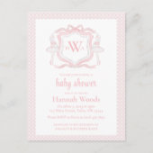 Carte Postale Ballerina Monogram Grandmillennial Baby shower (Devant)