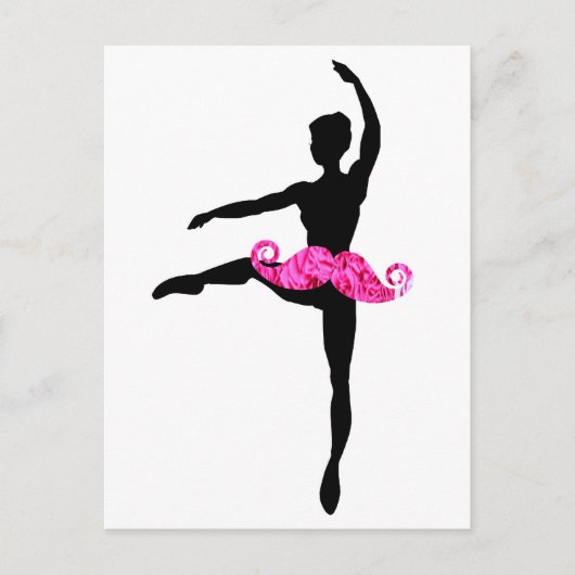 Carte Postale Ballerina Mustache (Devant)