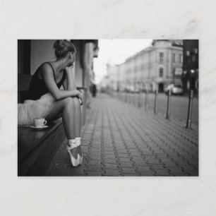Carte Postale Ballerina noire et blanche