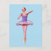Carte Postale Ballerina On Point en violet et blanc (Devant)