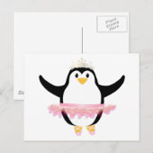 Carte Postale Ballerina Penguin (Devant / Derrière)