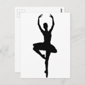 Carte Postale BALLERINA PIROUETTE (silhouette de danse de ballet (Devant / Derrière)