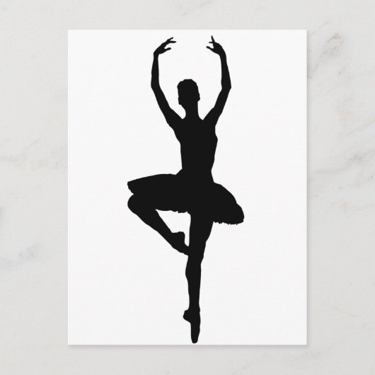 Carte Postale BALLERINA PIROUETTE (silhouette de danse de ballet (Devant)