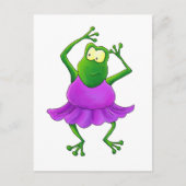 Carte Postale Ballerina Purple Tutu Dancing Frog (Devant)