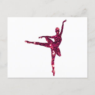 Carte Postale Ballerina rose mousseuse
