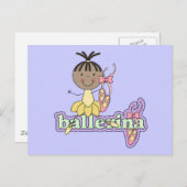 Carte Postale Ballerina - T-shirts et cadeaux jaunes (Devant / Derrière)