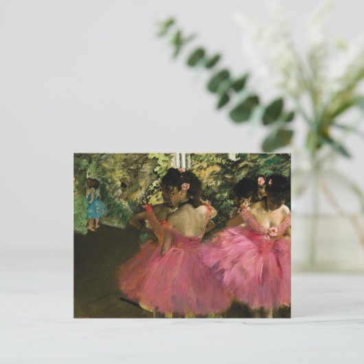 Carte Postale Ballerinas en rose par Edgar Degas (Debout devant)