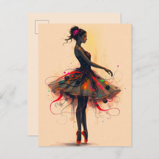 Carte Postale Ballerine (Devant / Derrière)