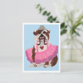 Carte Postale Ballerine Bouledogue (Debout devant)
