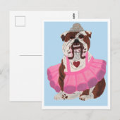Carte Postale Ballerine Bouledogue (Devant / Derrière)