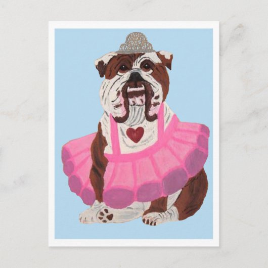 Carte Postale Ballerine Bouledogue (Devant)