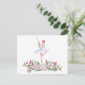 Carte Postale Ballerine de danse aquarelle (Debout devant)